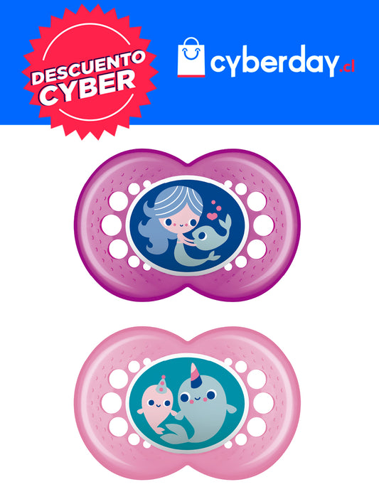 Chupete Silicona Crystal 6+ Niña (x2)