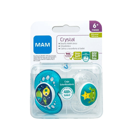 Chupete Silicona Crystal 6+ Unisex 1 (x2)
