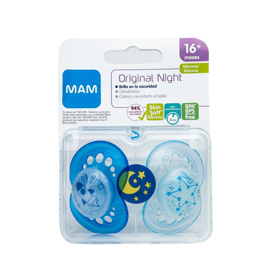 Chupete Silicona Night 16+ Niño (x2)