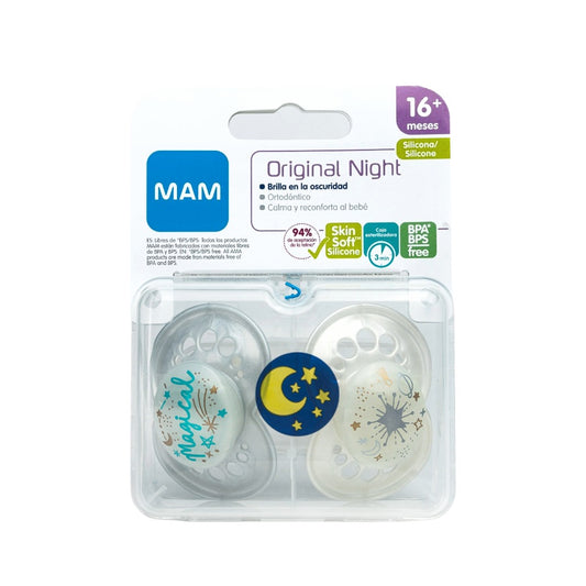 Chupete Silicona Night 16+ Unisex 1 (x2)