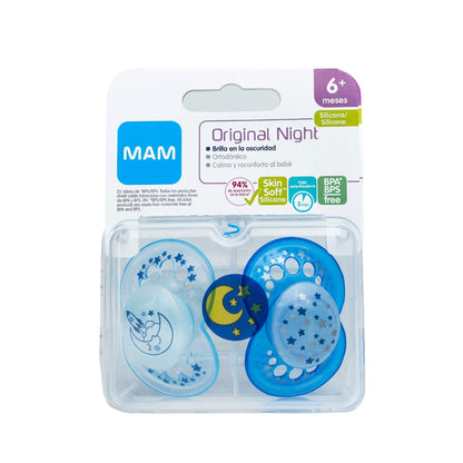 Chupete Silicona Night 6+ Niño (x2)