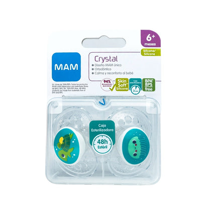 Chupete Silicona Crystal 6+ Unisex 2 (x2)