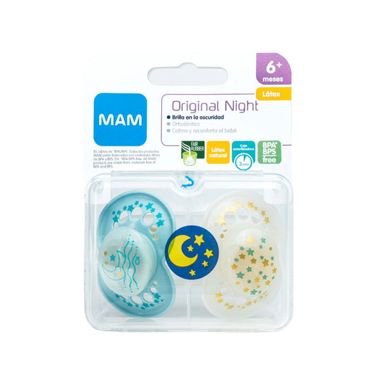 Chupete Látex Night 6+ Unisex 1 (x2)