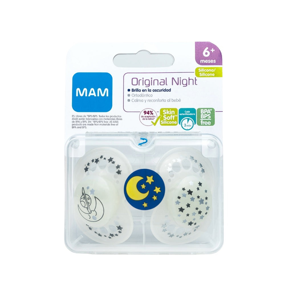Chupete Silicona Night 6+ Unisex 1 (x2)