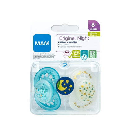 Chupete Silicona Night 6+ Unisex 2 (x2)