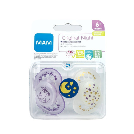 Chupete Silicona Night 6+ Niña (x2)