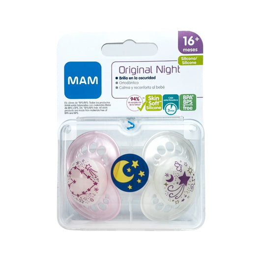Chupete Silicona Night 16+ Niña (x2)