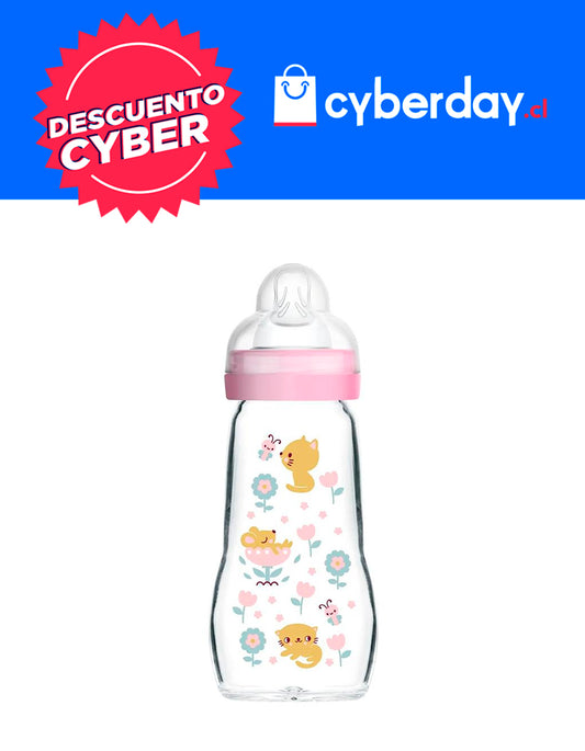Mamadera 2+ 260 mL Vidrio Niña