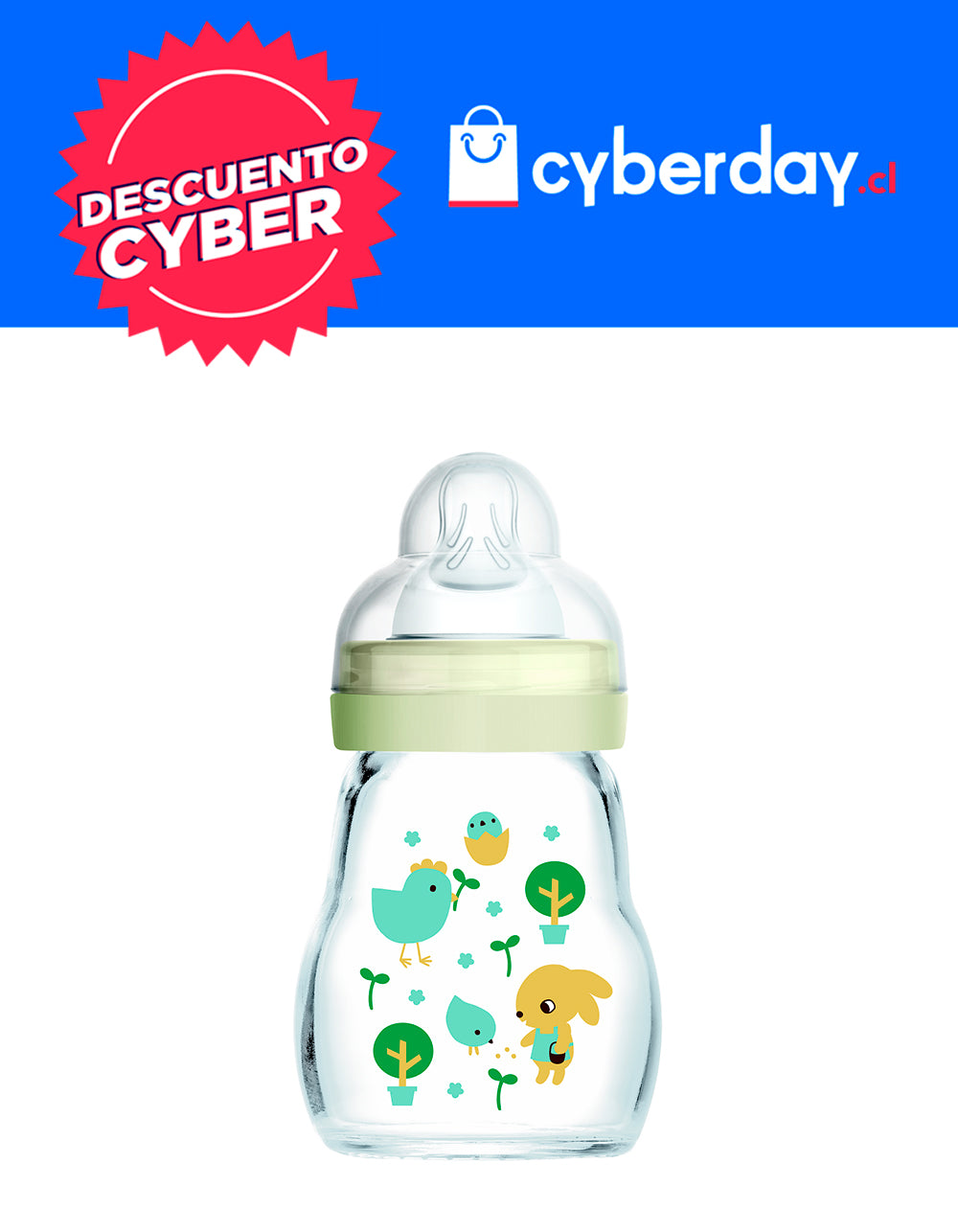 Mamadera 0+ 170 mL Vidrio Unisex