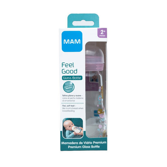 Mamadera 2+ 260 mL Vidrio Niña